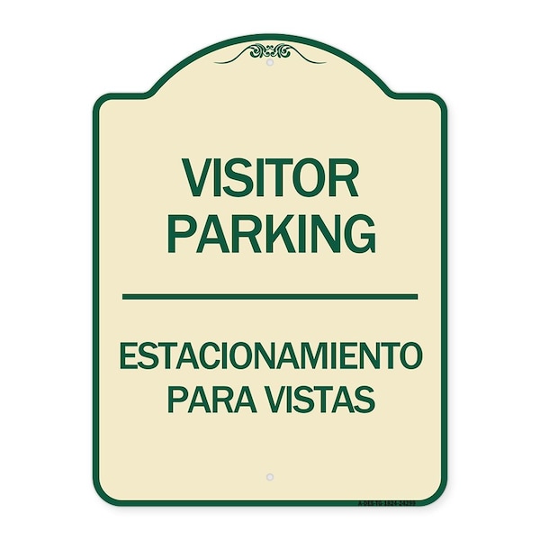 Bilingual Reserved Parking Visitor Parking Estacionamiento Para Visitas, A-DES-TG-1824-24299